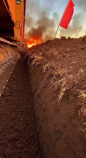 🔥 Crushing the blaze! Watch this firebreak machine take on a wildfire with unstoppable power. 🌾💪