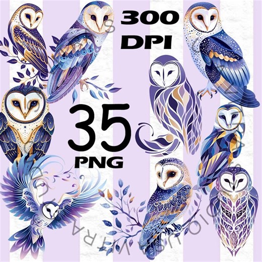 Celestial Owl Clipart Bundle, Mystical Geometric Barn Owl Graphics (digital Download)v258 - Etsy