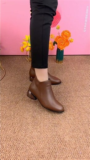 Stylish Brown Ankle Boots with Unique Heel Design | Trendy Winter Boots for Women 2026