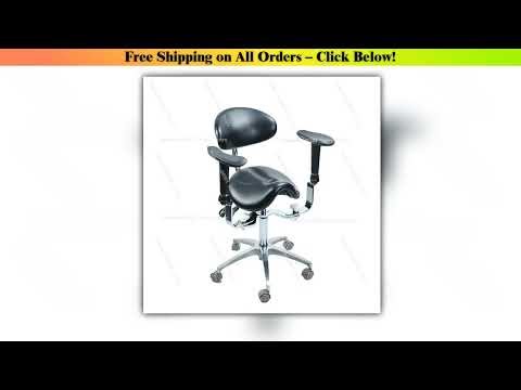 Dental Equipment Ergonomic saddle chair with adjustable double armrest leg rest mute wheel back