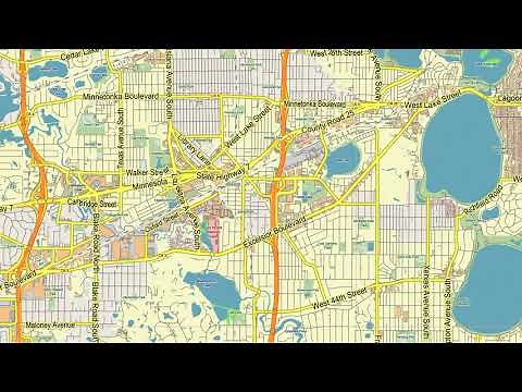 Minneapolis and St. Paul Minnesota US Vector Map