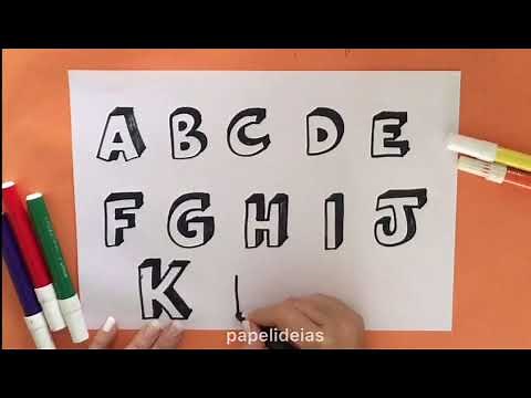 COMO EU FIZ LETRAS 3D no PAPEL para vários fins meu Alfabeto cartaz | ALPHABET 3D LETTERS ON PAPER