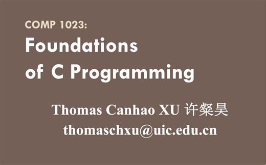 C语言编程基础 2023秋 11-2 许粲昊 Foundations of C Programming, Thomas Canhao Xu