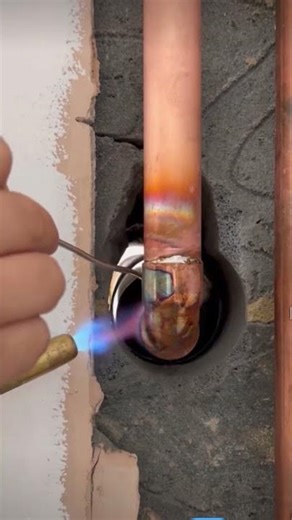 connecting copper pipe together #plumbingservices