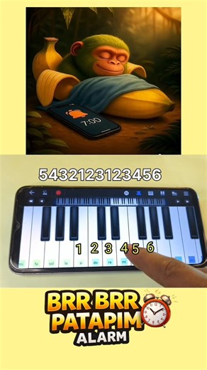 Brr Brr Patapim Alarm | On A Mobile Piano tutorial + Notes 🎶 #brrbrrpatapim #mobilepiano