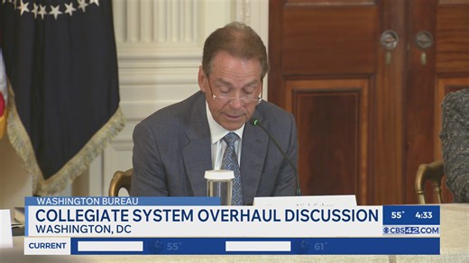 Nick Saban attends President Trump's roundtable on college sports