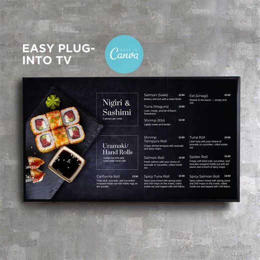DIY Animated TV Editable Digital Menu Board Screen Canva Template for Restaurant Sandwich Cafe Breakfast Drive Thru Food Truck Takeout - Etsy Australia