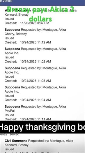 Brenay pays Akira 2.00 in Alienation case