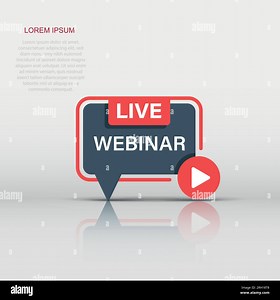 Live webinar icon in flat style. Online training vector illustration on isolated background. Conference stream sign business concept Stock Vector Image & Art - Alamy