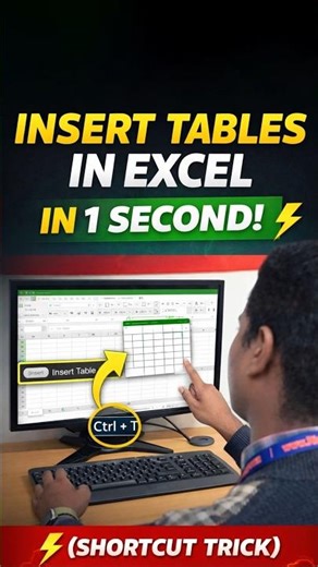 Insert Tables in Excel in 1 Second! ⚡ (Shortcut Trick)
