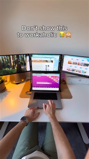 Techify.Uk on Instagram: "Don’t let an employee see this😭 #Intern #techgadgets #employees #monitor #desksetup"
