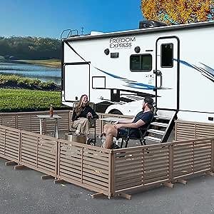 Zippity Outdoor Products ZP19072 1.9 H x 3.6 ft W WoodTek Vinyl Cedar Color Slatted Puppy Kit (2 Panels) Portable Fence