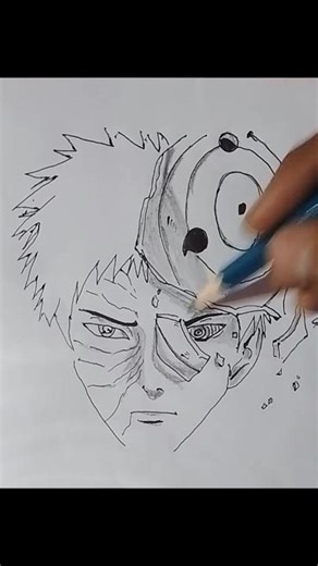Obito Uchiha Mask Break Drawing | Naruto Fan Art 🔥💔