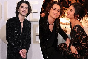 Timothée Chalamet shows up in all-black embellished look at the 2024 Golden Globes