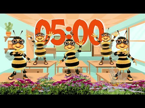 5 Minute TIMER with Happy Bees for Classroom, Teachers, Kids