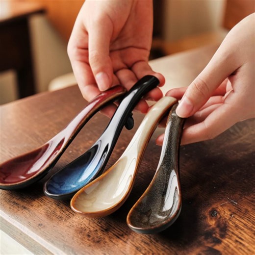Asian Ceramic Ramen Spoon | Handmade Japanese Pottery Soup Spoon - Etsy