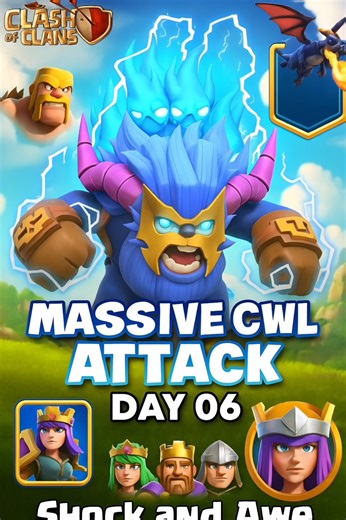 Massive CWL Attack Day 06! @ClashOfClans @harshlyst721 #coc #3star #gaming #attack #cocstrategy