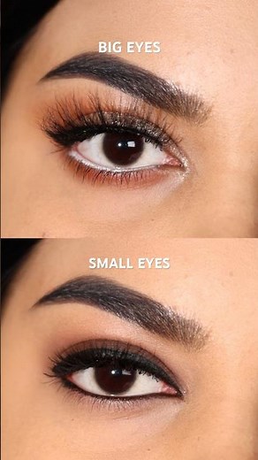BIG VS SMALL Eyes | Eyeshadow techniques | Tips to make eyes bigger #eyemakeuptips #eyeshape