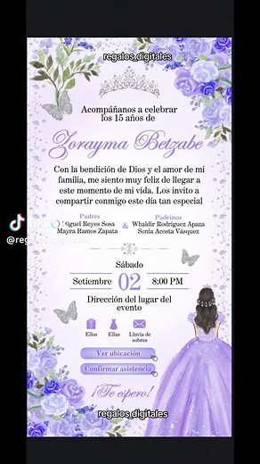 Invitación de 15 años color lila #invitacioninteractiva #ideasde15años #15añoslila #invitacion15años #invitacionde15años #invitacionde15años #invitaciondigital