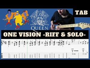 Queen One Vision Cover | Guitar Tab | Tutorial | Lesson | Guitar Solo | Speed -30%