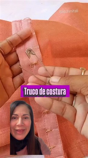 Carmita M on Instagram: "Truco sencillo para colocar corchetes en la ropa"