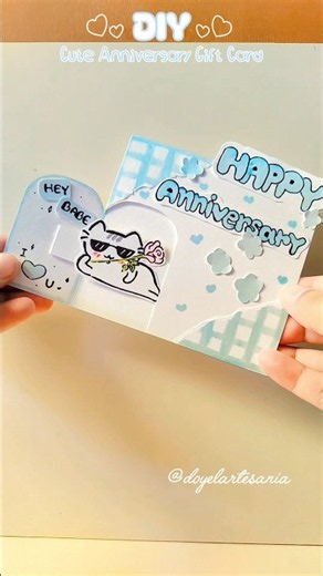 Cute card diy for your anniversary 💙✨ Handmade Cards Idea #trending #viral #fyp #explorepage