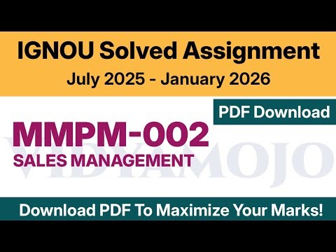 IGNOU MMPM 002 Solved Assignment 2025-26 PDF Download | IGNOU MBA