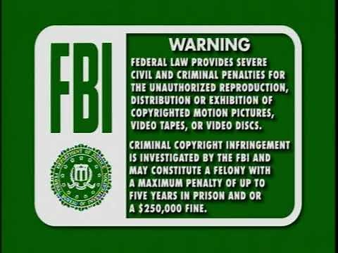 Green FBI Warning Screens (1990-1999) [DVD Capture]