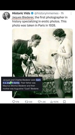 𝕷𝖔𝖗𝖉 𝕳𝖊𝖗𝖒𝖊𝖘 𝖙𝖍𝖊 𝖙𝖍𝖎𝖗𝖉 | Understand this: Behold satanic Jacques Biederer, the "pioneering" erotic photographer snapping away in 1928 Paris, hailing from a 🧃... | Instagram