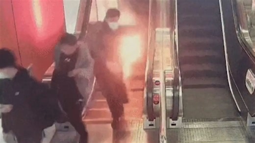 Horror moment commuter is engulfed in flames after power bank EXPLODES in pocket