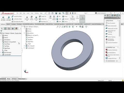 Solidworks Tutorla with Extrude cut and Extrude Boss base