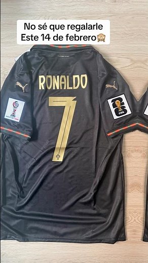 Camiseta Ronaldo 7 negra Portugal 2026 con parches del mundial