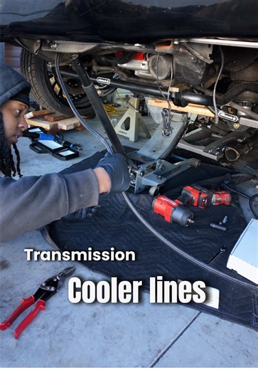 You can’t rush this part. Completing the transmission cooler lines 😁 #chevelle #72chevelle #engineswap #enginebuild