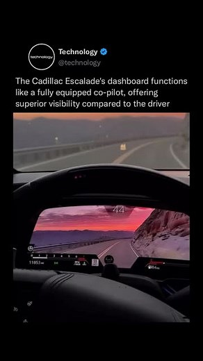 Technology on Instagram: "The 2025 Cadillac Escalade now features a massive 55-inch dashboard screen, acting like a personal assistant riding shotgun. This setup manages navigation, entertainment, and provides real-time updates on your vehicle’s condition. Via: @jesuslua1 #technology #supercar #futuristic #reels"