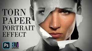 Photoshop: How to create a torn, paper hole photo portrait