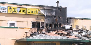 The aftermath of The Bison Turf fire