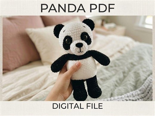 Big Panda Crochet Pattern PDF | Realistic Plush Panda Toy | Amigurumi Stuffed Animal | Crochet Panda Bear | Easy Crochet Pattern - Etsy