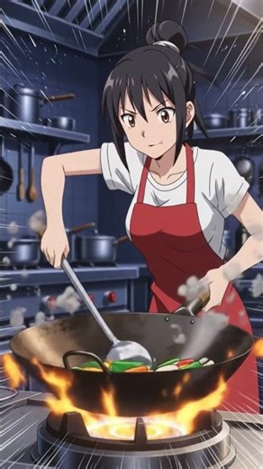 girl cooking cartoon