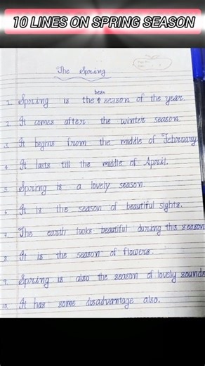 spring season per essay | essay in english | essay for class 1 to 6 | easy essay in english