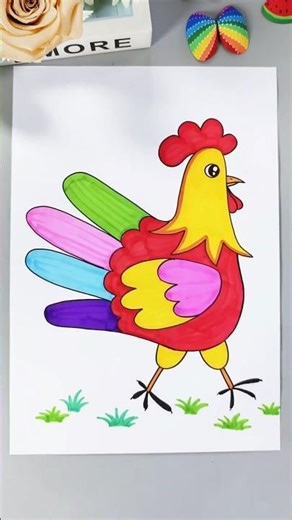 Easy kids drawing ideas for kids | Diy hen art ideas #shorts #trending #ytshorts #craft #art l
