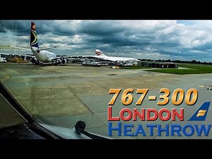 PILOT'S VIEW Boeing 767 Takeoff LONDON HEATHROW
