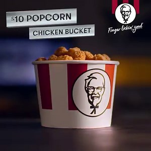 357K views · 1.1K reactions | Lights, camera, CHICKEN! Over 80 pieces of delicious talent stars in KFC’s $10 Popcorn Chicken bucket. | KFC | Facebook