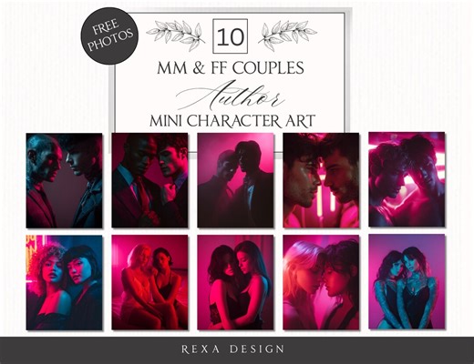 LGBTQ Dark Romance Couples Character Art Pack Photos | Author Branding Images - Etsy