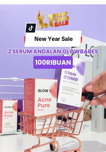 New year, new sale!!💜 Jangan sampe ketinggalan promo kita cepet cek etalasenya🤩🤩 #glowfx #glowfxbeauty #sale #newyear #newyearsale