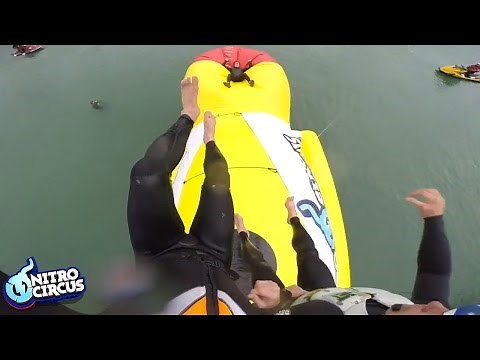 World Record Blob Stunt - Ethen Roberts Catapulted Into Harbor