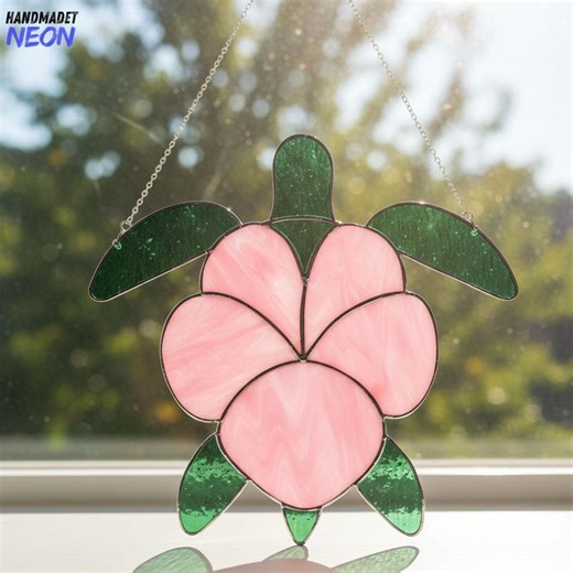 Custom Sea Turtle Stained Glass Panel, Shell Turtle Suncatcher Decor, Ocean Beach House Ornament - Etsy Australia