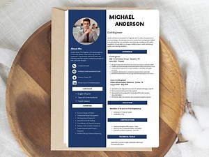 Civil Engineer Resume Template, Ats-friendly Construction CV, Editable Canva - Etsy Australia
