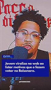 79K views · 41K reactions | Confira a matéria completa no nosso site.  www.podernacional.com.br Jovem viraliza na web ao listar motivos que o fazem votar no Bolsonaro. | Poder Nacional | Facebook