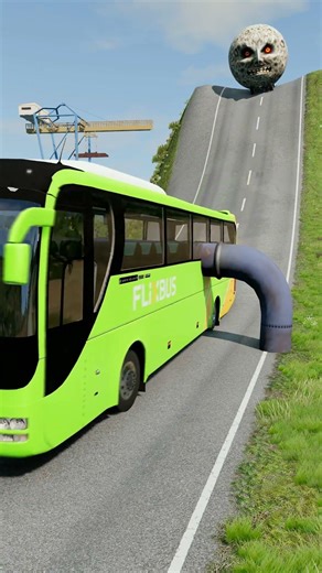 Long City Buses vs Low Pipes - BeamNG.Drive