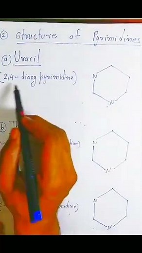 uracil, thymine and cytosine structure #SHORTS